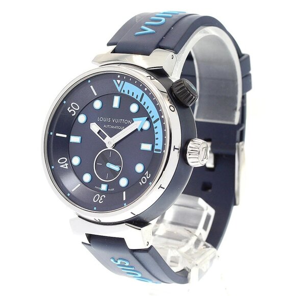LOUIS VUITTON Tambour Street Diver QA121 Navy Dial Automatic Men's Watch_835733 - Picture 1 of 8